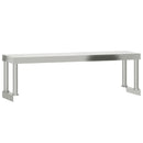 vidaXL rozsdamentes acél felső polcos konyhai munkaasztal 110x55x120cm