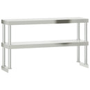 vidaXL rozsdamentes acél felső polcos konyhai munkaasztal 110x55x150cm