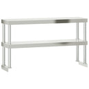 vidaXL rozsdamentes acél felső polcos konyhai munkaasztal 110x55x150cm