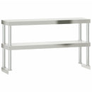 vidaXL rozsdamentes acél felső polcos konyhai munkaasztal 110x55x150cm