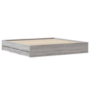 vidaXL szürke sonoma színű szerelt fa ágykeret fiókokkal 180 x 200 cm