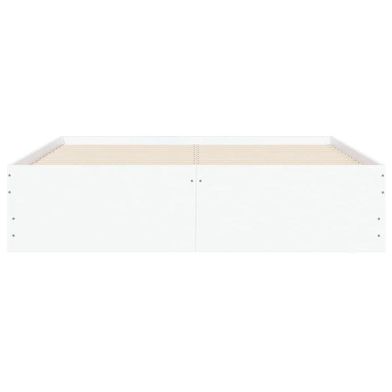 vidaXL fehér szerelt fa ágykeret fiókkal 120 x 200 cm