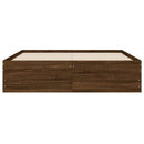 vidaXL barna tölgyszínű szerelt fa ágykeret fiókokkal 120 x 200 cm