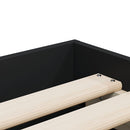 vidaXL fekete szerelt fa ágykeret fiókokkal 100 x 200 cm