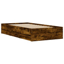 vidaXL füstös tölgy színű szerelt fa ágykeret fiókokkal 100 x 200 cm