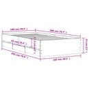 vidaXL füstös tölgy színű szerelt fa ágykeret fiókokkal 100 x 200 cm