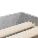 vidaXL betonszürke szerelt fa ágykeret fiókokkal 90 x 200 cm