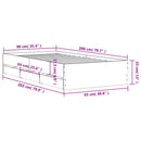 vidaXL füstös tölgy színű szerelt fa ágykeret fiókokkal 90 x 200 cm