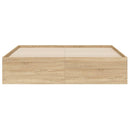 vidaXL sonoma tölgy színű szerelt fa ágykeret fiókokkal 140 x 190 cm