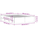 vidaXL betonszürke szerelt fa ágykeret fiókokkal 135 x 190 cm