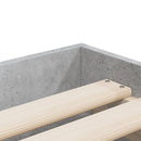 vidaXL betonszürke szerelt fa ágykeret fiókokkal 90 x 190 cm