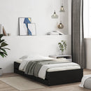 vidaXL fekete szerelt fa ágykeret fiókokkal 75x190 cm