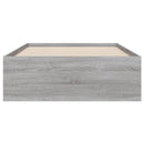 vidaXL szürke sonoma színű szerelt fa ágykeret fiókokkal 75x190 cm
