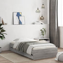 vidaXL szürke sonoma színű szerelt fa ágykeret fiókokkal 75x190 cm