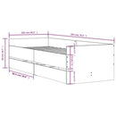 vidaXL füstös tölgy színű műfa ágykeret fiókokkal 100 x 200 cm
