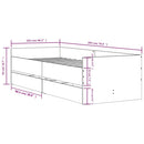 vidaXL szürke sonoma tölgy színű műfa ágykeret fiókokkal 100 x 200 cm
