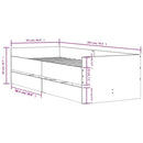 vidaXL fehér ágykeret fiókokkal 90 x 200 cm