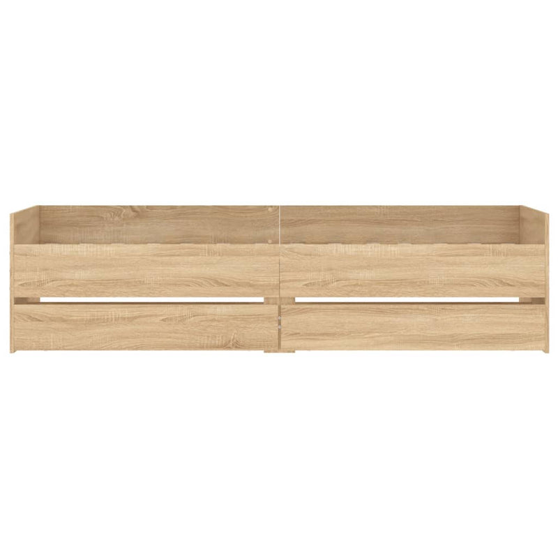 vidaXL sonoma tölgy színű műfa ágykeret fiókokkal 90 x 200 cm