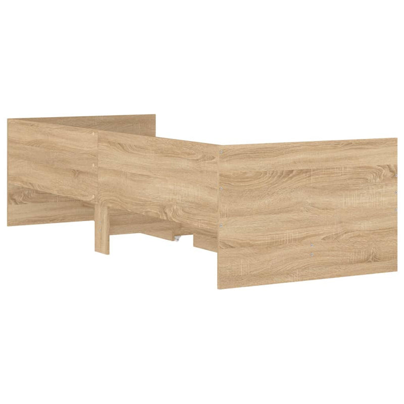 vidaXL sonoma tölgy színű műfa ágykeret fiókokkal 90 x 200 cm