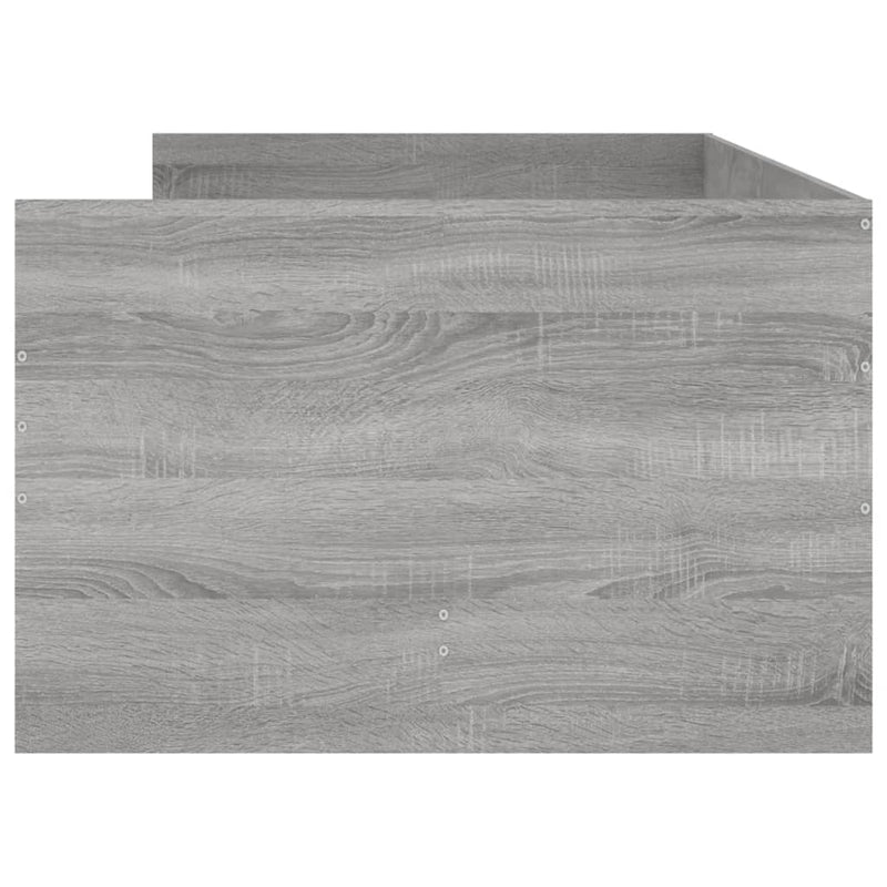 vidaXL szürke sonoma tölgy színű műfa ágykeret fiókokkal 90 x 200 cm