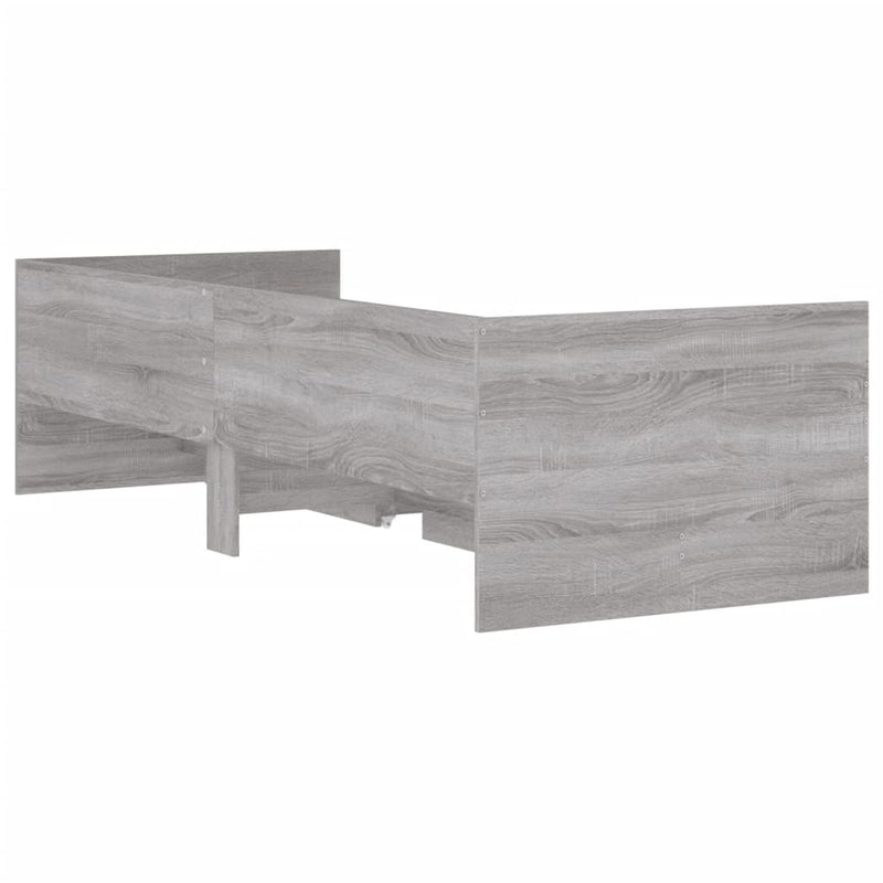 vidaXL szürke sonoma tölgy színű műfa ágykeret fiókokkal 90 x 200 cm