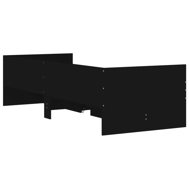 vidaXL fekete ágykeret fiókokkal 90x190 cm