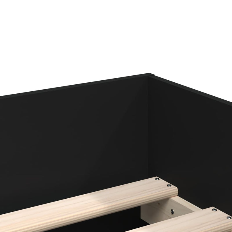 vidaXL fekete ágykeret fiókokkal 90x190 cm