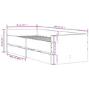 vidaXL fekete kicsi egyszemélyes ágykeret fiókokkal 75 x 190 cm