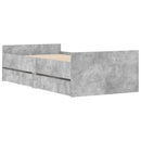 vidaXL betonszürke ágykeret fiókokkal 100x200 cm