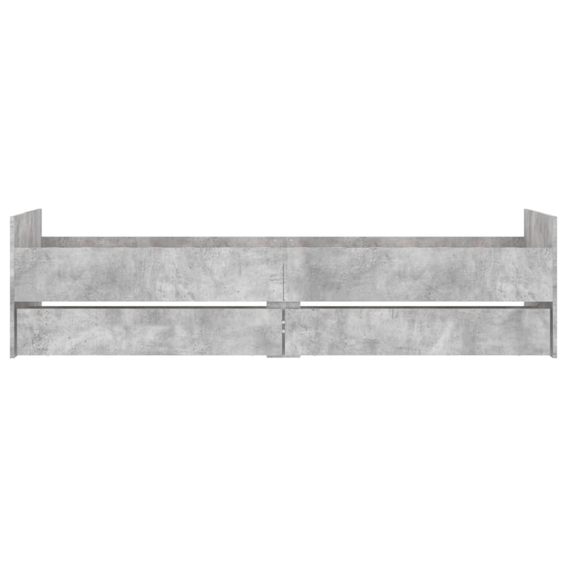 vidaXL betonszürke ágykeret fiókokkal 100x200 cm