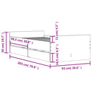 vidaXL szürke sonoma tölgy színű műfa ágykeret fiókokkal 90 x 200 cm