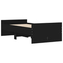 vidaXL fekete kicsi egyszemélyes ágykeret fiókokkal 75 x 190 cm