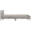 vidaXL szürke sonoma színű szerelt fa ágykeret fejtámlával 200x200 cm