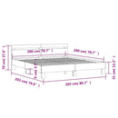 vidaXL barna tölgy színű szerelt fa ágykeret fejtámlával 200 x 200 cm
