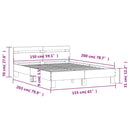 vidaXL betonszürke szerelt fa ágykeret fejtámlával 150x200 cm