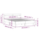 vidaXL betonszürke szerelt fa ágykeret fejtámlával 150x200 cm