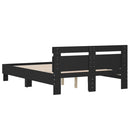 vidaXL fekete szerelt fa ágykeret fejtámlával 120 x 200 cm
