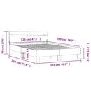 vidaXL sonoma tölgy színű szerelt fa ágykeret fejtámlával 120x200 cm