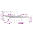 vidaXL betonszürke szerelt fa ágykeret fejtámlával 120x200 cm