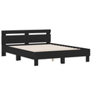 vidaXL fekete szerelt fa ágykeret fejtámlával 140 x 190 cm