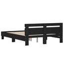 vidaXL fekete szerelt fa ágykeret fejtámlával 140 x 190 cm