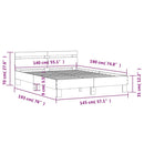 vidaXL fekete szerelt fa ágykeret fejtámlával 140 x 190 cm