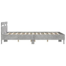vidaXL betonszürke szerelt fa ágykeret fejtámlával 140x190 cm