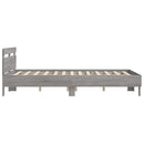 vidaXL szürke sonoma színű szerelt fa ágykeret fejtámlával 140x190 cm