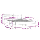 vidaXL szürke sonoma színű szerelt fa ágykeret fejtámlával 140x190 cm