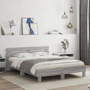 vidaXL szürke sonoma színű szerelt fa ágykeret fejtámlával 140x190 cm