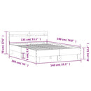 vidaXL betonszürke szerelt fa ágykeret fejtámlával 135x190 cm