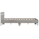 vidaXL szürke sonoma színű szerelt fa ágykeret fejtámlával 135x190 cm