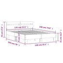 vidaXL barna tölgyszínű szerelt fa ágykeret fejtámlával 135 x 190 cm