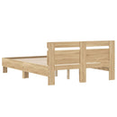 vidaXL sonoma tölgy színű szerelt fa ágykeret fejtámlával 120 x 190 cm